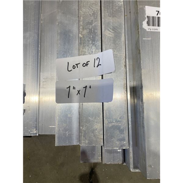 Lot of 12 Aluminum Square Tubes 1Ã—1 Inches Assorted Lengths