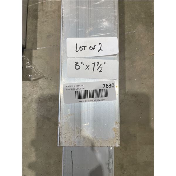 Lot of 2 Aluminum Rectangular Tubes 3 Inch x 1.5 Inch x Assorted Lengths
