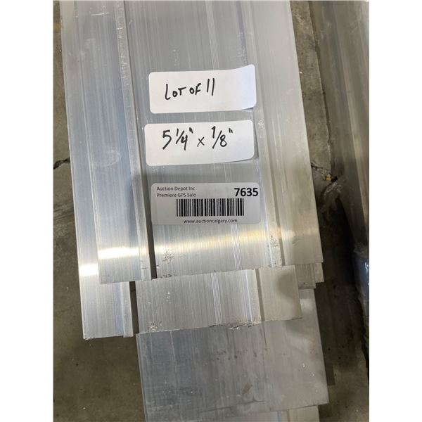 Lot of 11 Aluminum Profile Pieces â€“ 5 1/4 in x 1/8 in