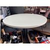 Image 2 : 42in Round White Table on a Single Pedestal Base