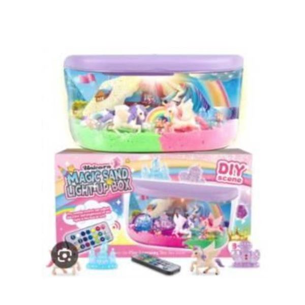 Unicorn Magic Sand Light-Up Box DIY Scene with Remote Control
