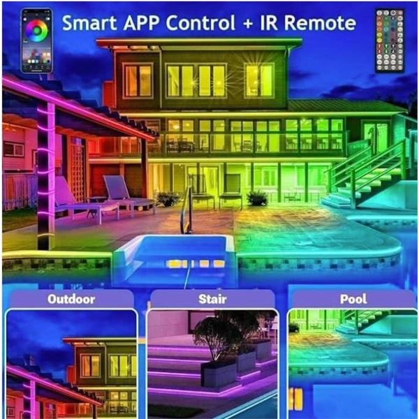 AILBTON 300ft/90m Outdoor LED Strip Lights with IP68 Waterproof Rating