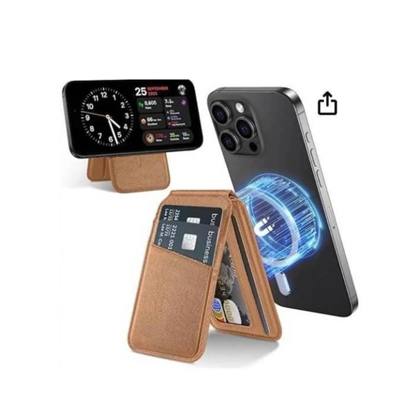 TIESZEN Magnetic Wallet for MagSafe Wallet, Brown