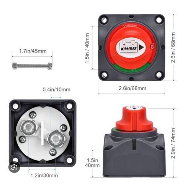 Kohree Battery Disconnect Switch, Model HY1620, 300/1000 Amps