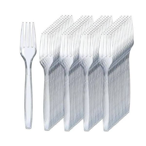 Prestee 300 Clear Plastic Forks, SKU 114200, UPC X002B10B9D
