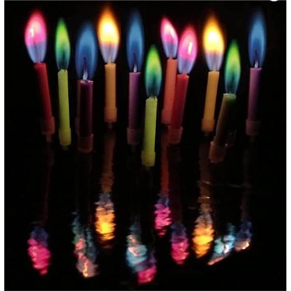 CLBC-24B Color Flame Candle Set of 12 Pcs with Holders