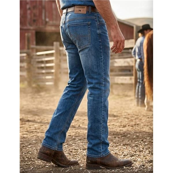 Parasuco Medium Rise Straight Leg Denim Jeans, Size 34 x 34