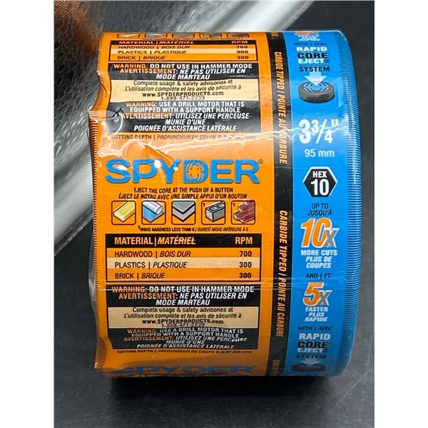 Spyder Hole Saw 3 3/4 in 95 mm with Rapid Core Ejection and Hex 10