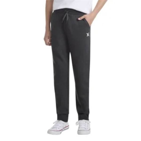 Hurley Youth Fleece Jogger Pants (L/G 10/12) with Elastic Waistband and Banded Cuffs