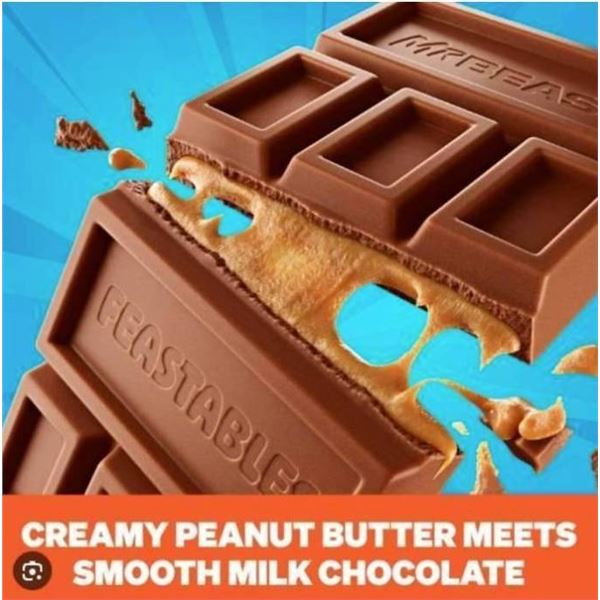 Box of 10 Mr Beast Worldâ€™s Best Chocolate Peanut ButterÂ Bar 60g Each