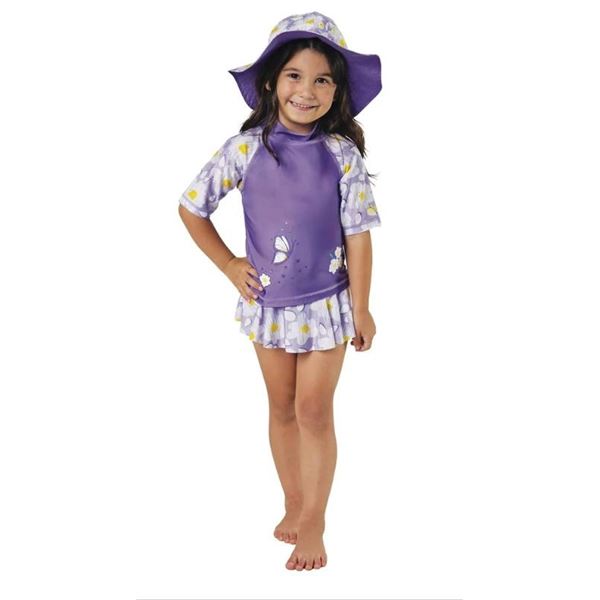 UV.Skinz 3-Piece Swim Set with Reversible Hat, Shirt, and Bottoms â€“ Size 5
