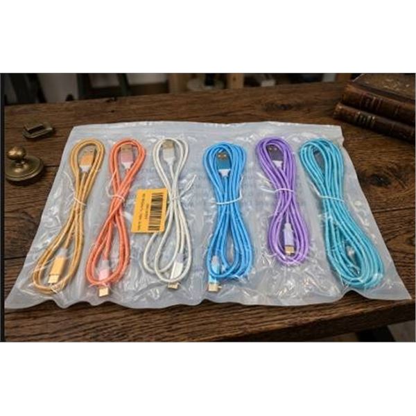 USB-C Charger Cables, 6-Pack