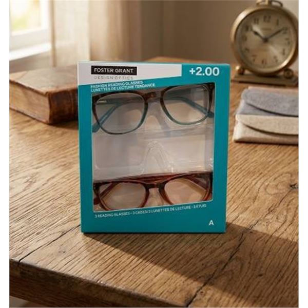 Foster Grant 3-Pack Reading Glasses +2.00