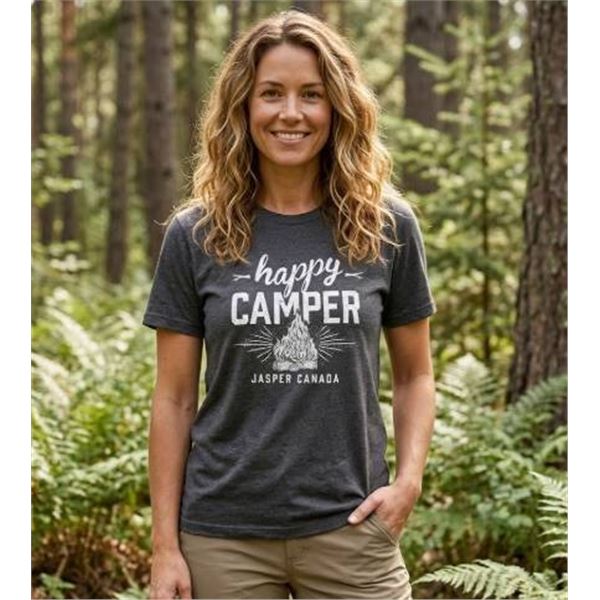 Alstyle Heavyweight Gray T-Shirt â€“ Happy Camper Design, Jasper Canada