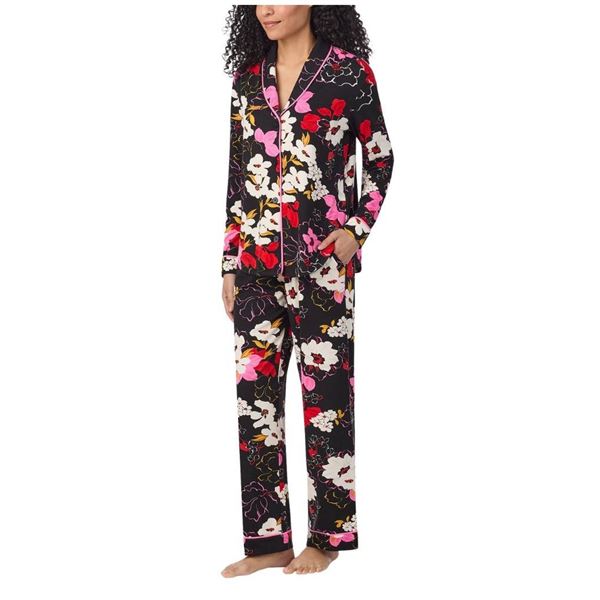 Room Service Women's Shawl Collar Pajama Set Size Medium