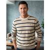 Image 1 : Tommy Hilfiger Beige and Navy Blue Striped Sweater, Size L/G