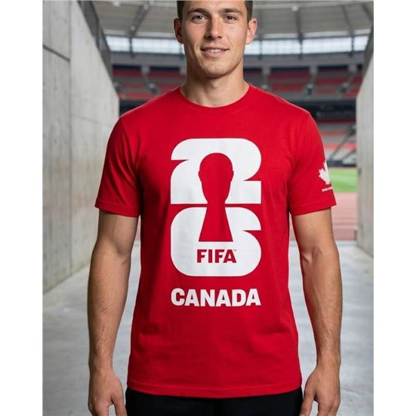 FIFA 126 Licensed Red T-Shirt, Men's Medium, Canada Design