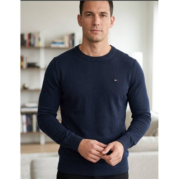 Tommy Hilfiger Sweater, Black, Size Small, Made in Cambodia