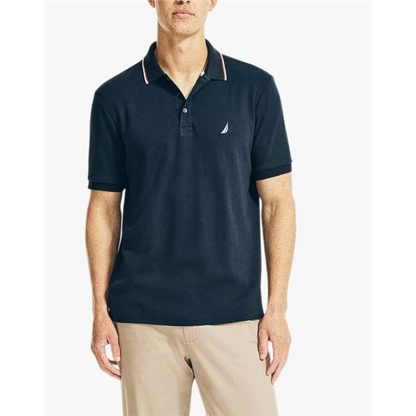 Nautica Mens Standard Classic Fit Short Sleeve Solid Soft Cotton Polo Shirt Size XXL