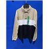 Image 2 : Tommy Hilfiger Men's XL Long Sleeve Polo Shirt, Beige/White/Black Color Block