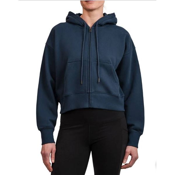 Tuff Athletics Womenâ€™s Cotton Fleece Cropped Full Zip,Â  Size S/P