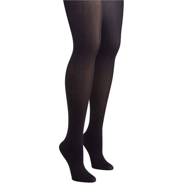 H Halston Sheer Illusion Tights, Footed, S/P, 2 Pairs