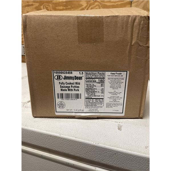 Jimmy Dean Fully Cooked Mild Sausage Patties 10Lbs Case