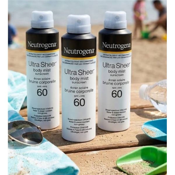 Neutrogena Ultra Sheer Body Mist Sunscreen SPF 60 3 x 141 g