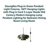 Image 2 : DoungRos Plug-in Pendant Light Fixture, Green, 16FT Cord, 3-Layer Shade