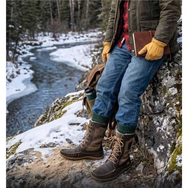 Laurentian Chief I964185OB5MM Old Brown Leather/Smoke Suede Boots Size 12