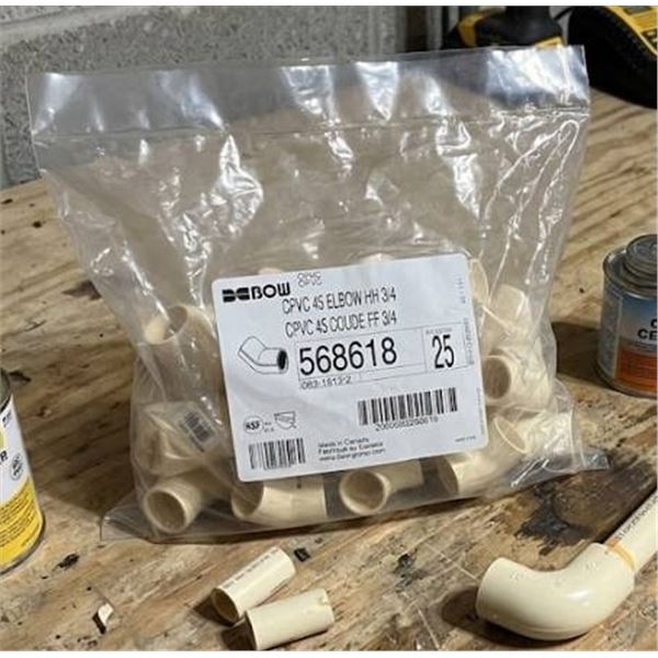 Case of Flowguard Gold® 45° Elbow Fitting, Standard, CPVC, 3/4"