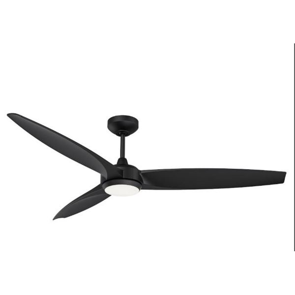 3-Blade Black Ceiling Fan with48-Inch Diameter