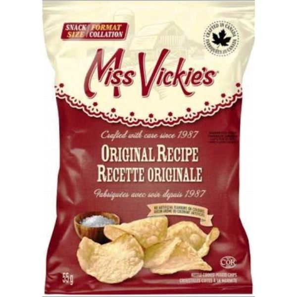 Miss Vickie’s Kettle-Cooked Potato Chips 36 Bags, Snack Size Original Flavor
