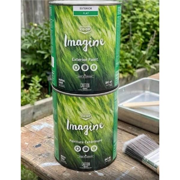 Co-Op Imagine Exterior Flat Paint, Neutral C5090, 843 mL (Set of 2)