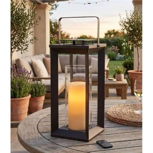 GX Brands Indoor/Outdoor Pillar Candle Lantern with Remote