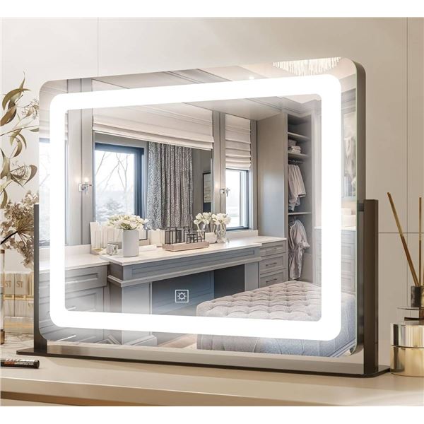 PRIMETEK Vanity Mirror with Lights, 22"x19" Large Makeup Mirror with Lights, LED Lighted Hollywood M