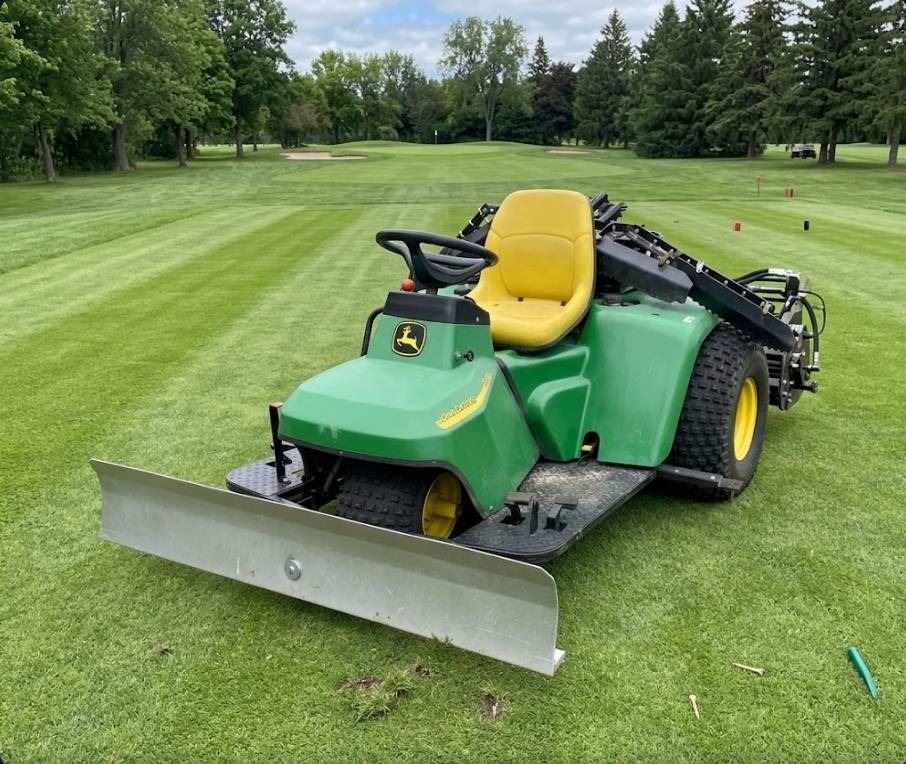 John Deere 1200A Bunker and Field Rake Tractor with Attachments