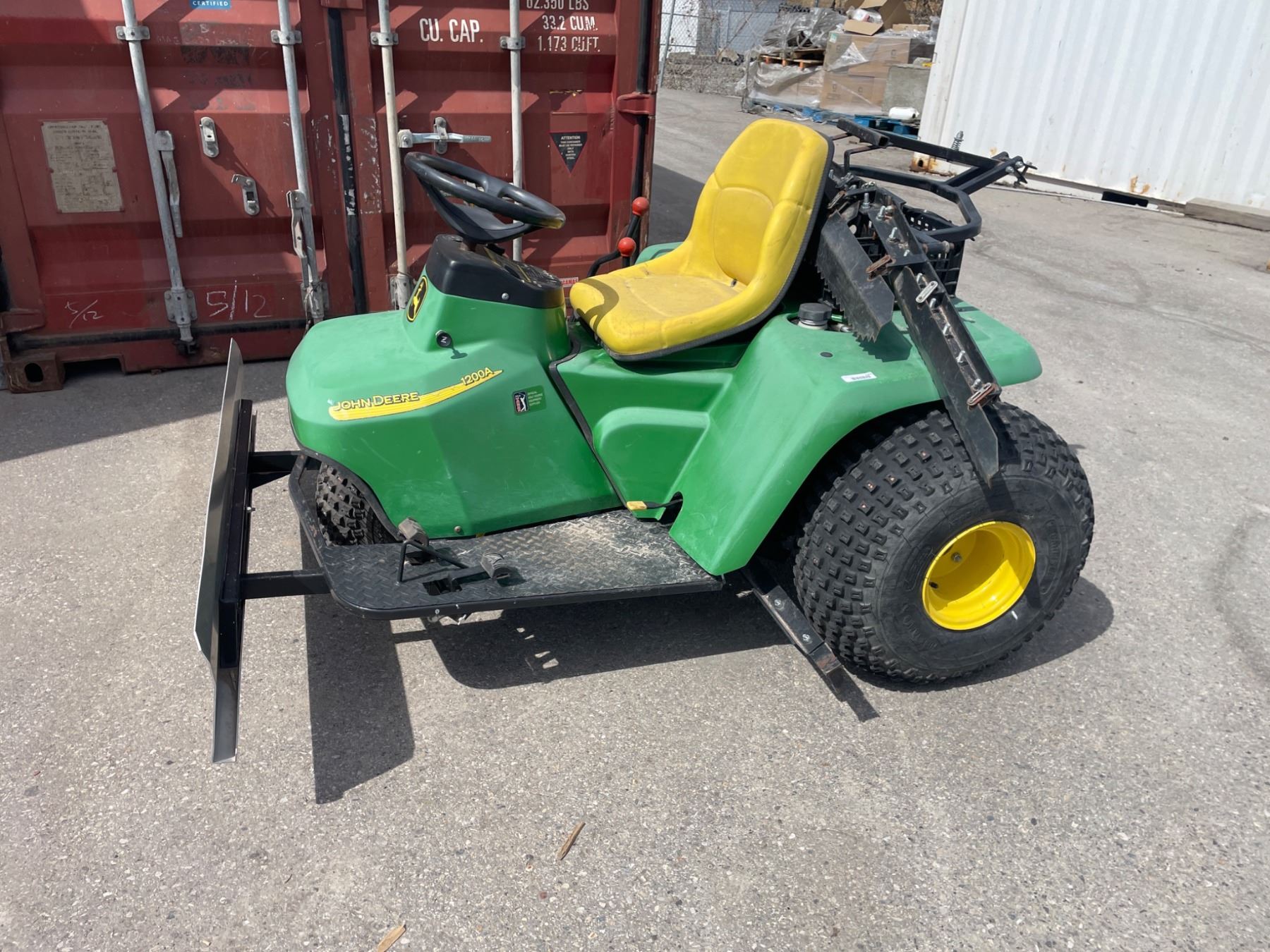 John Deere 1200A Bunker and Field Rake Tractor with Attachments