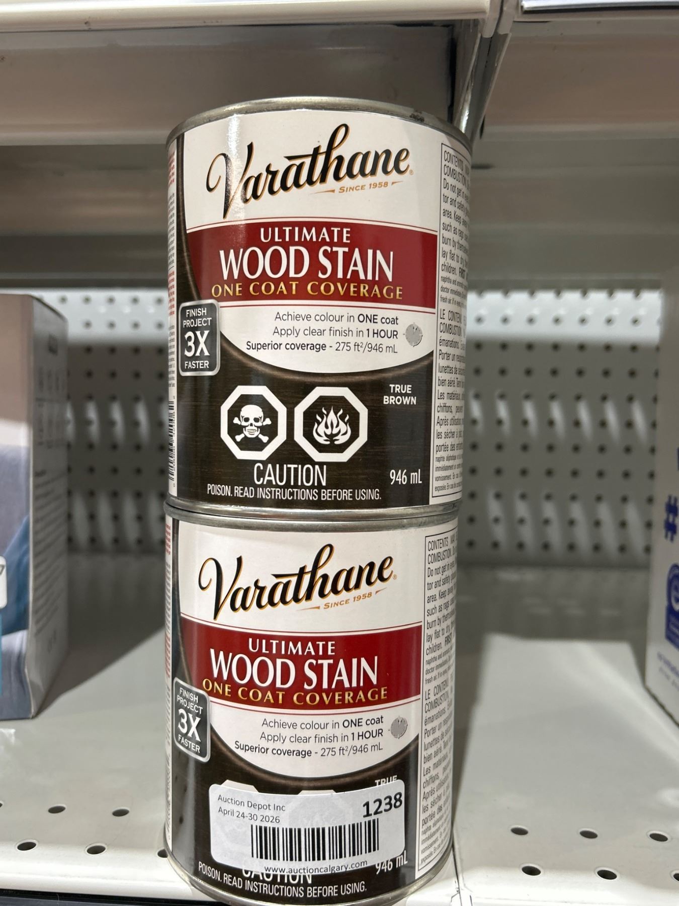 Lot of 2 - Varathane Ultimate Wood Stain, True Brown, 946mL