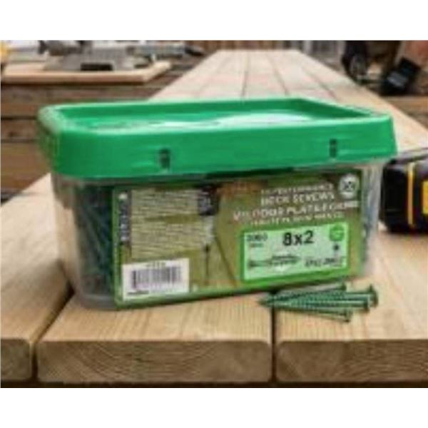 Procision 8x2 Hi-Performance Deck Screws, 2000 Pieces, Green with Spee-Drill Threads