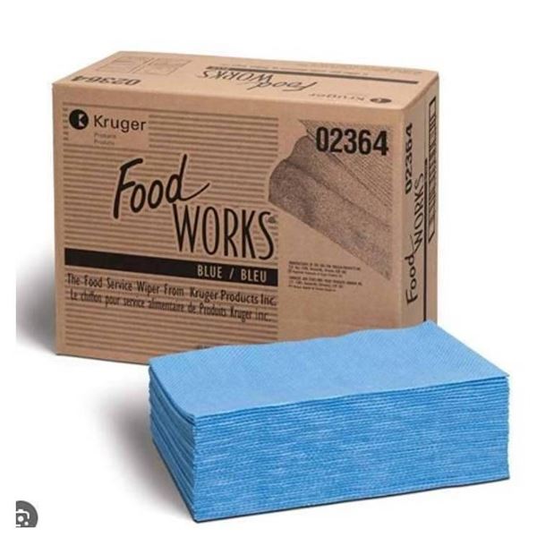 Kruger Food Works Blue Food Service Wipers 02361 - 150 Count