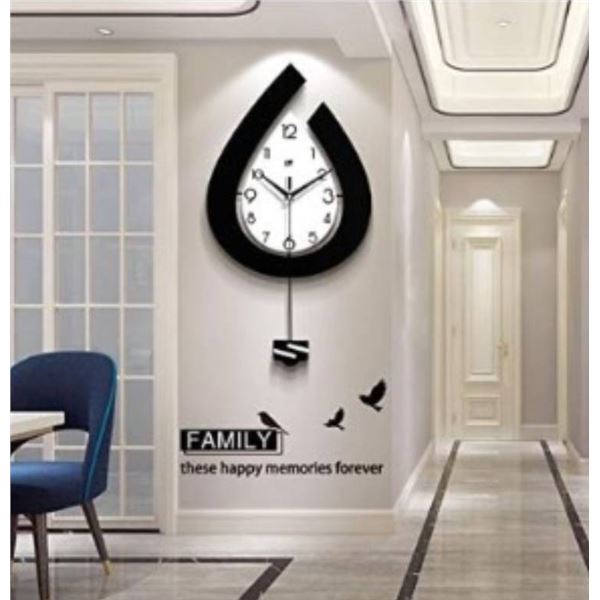 Modern Decorative Floerroyale Quartz Pendulum Wall Clock, 15 x 29 Inches