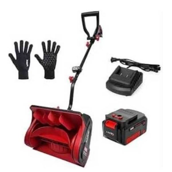 MZK Cordless Snow Shovel with Battery and Fast Charger Included