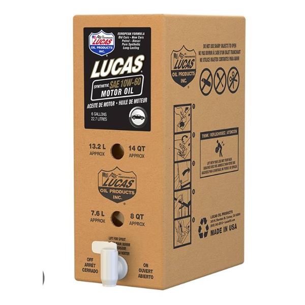 Lucas Synthetic SAE 10W-60 Motor Oil, 6 Gallons