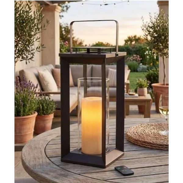 GX Brands Indoor/Outdoor Pillar Candle Lantern with Remote
