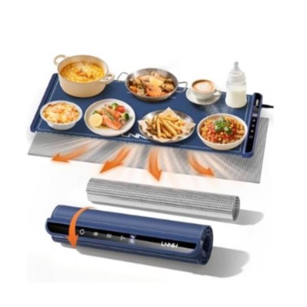 LNNIW Oversized Food Warming Mat with Heat-Resistant Layer, 36×15 Inches, with Timer and Temperature