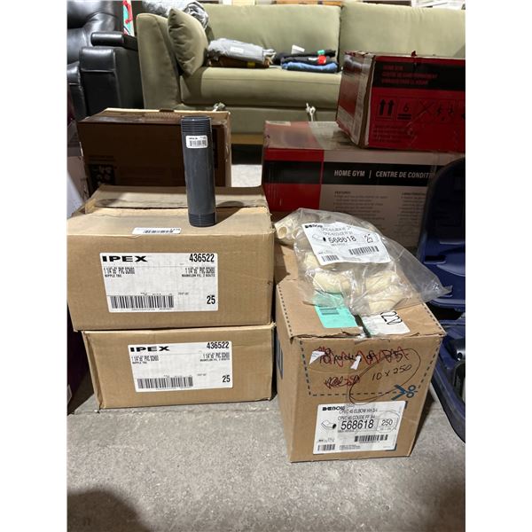 Lot of IPEX 436522 Nipples and Bow CPVC 45 Elbow Fittings – Bulk Lot