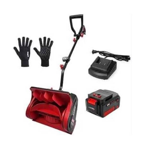 MZK Snow Shovel with Battery, Charger, and Accessories