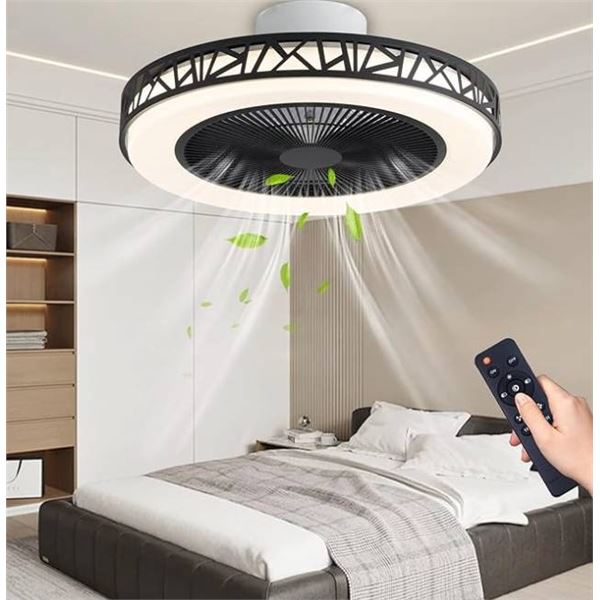 NFOD Ceiling Fan with Lights for Bedroom-Black