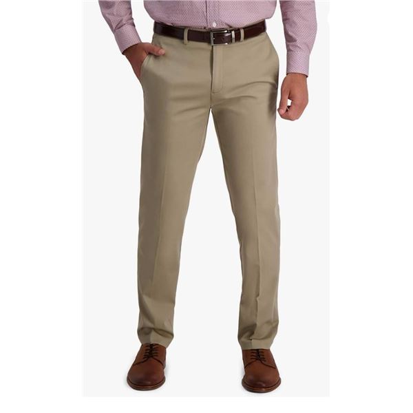 Haggar Dress Pants, Straight Fit, 30x30, Tan